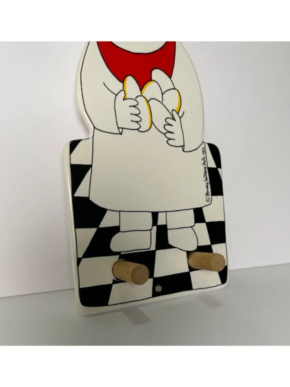 Vintage 1983 Barney Saltzberg Chefs Ceramic Wall Hook w/ Chef Bread Whimsical